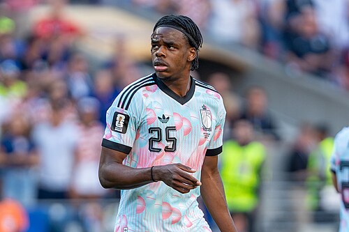 Nathan Ngoy during Belgium v United States at the 2026 FIFA World Cup