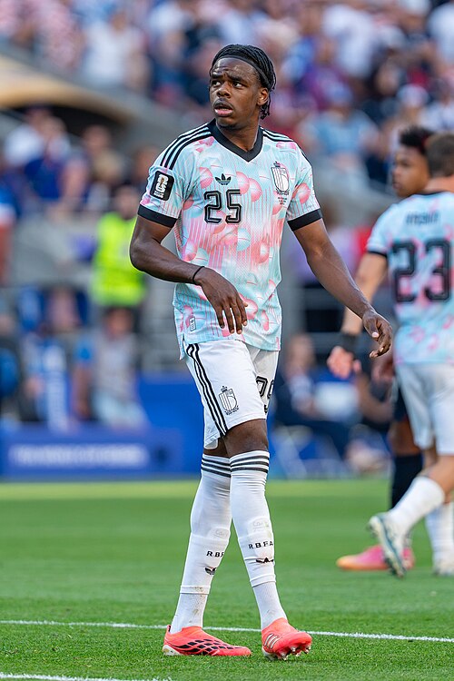 Nathan Ngoy during Belgium v United States at the 2026 FIFA World Cup