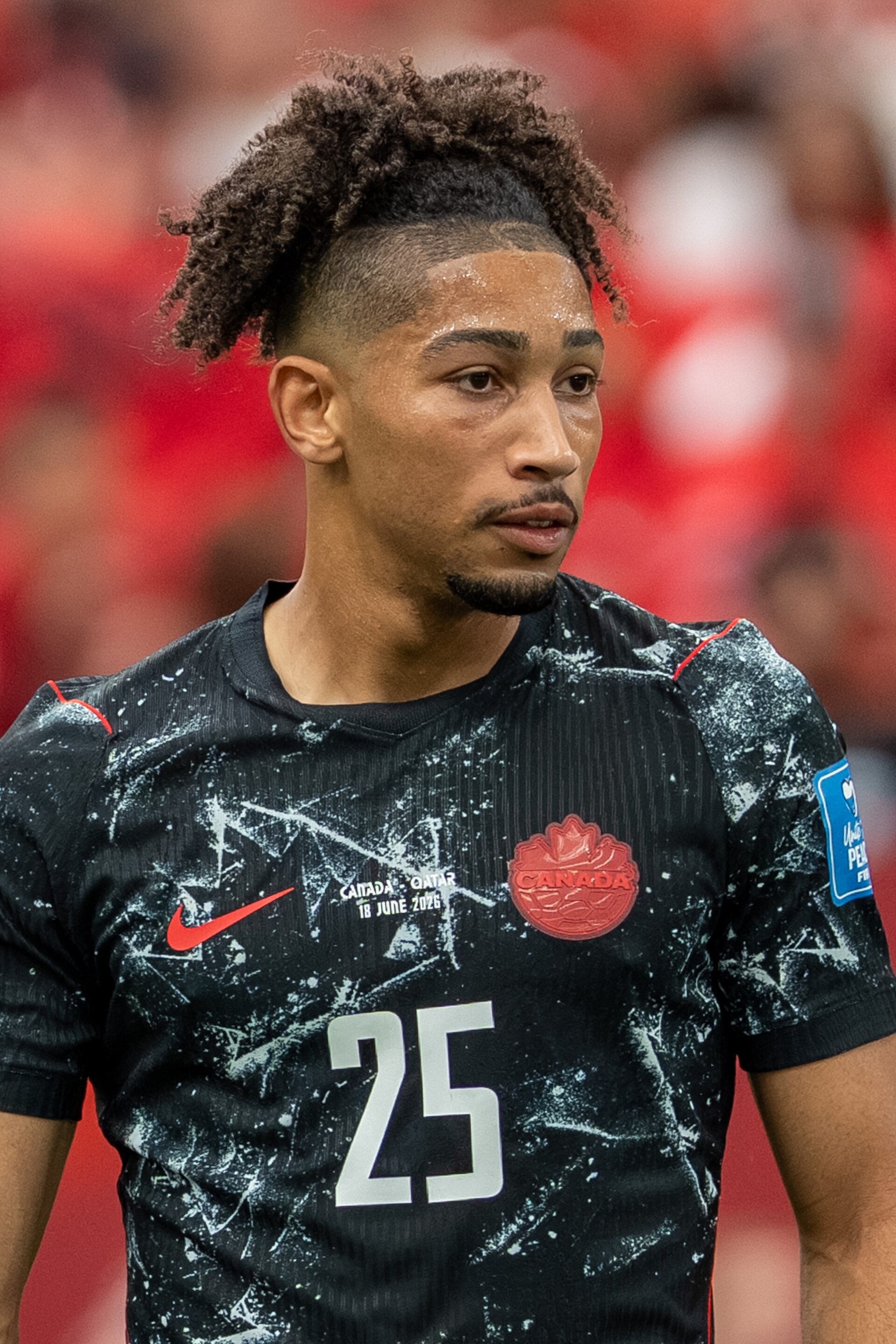 Nathan Saliba during Canada v Qatar on 18 June 2026 at the 2026 FIFA World Cup