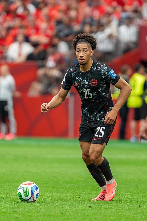 Nathan Saliba during Canada v Qatar on 18 June 2026 at the 2026 FIFA World Cup