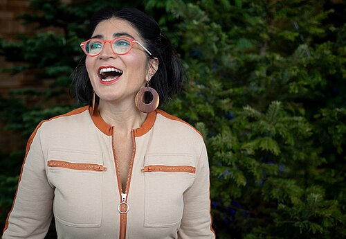 Negin Farsad, comedian, actress, writer, and filmmaker, at TED 2025 in Vancouver, Canada