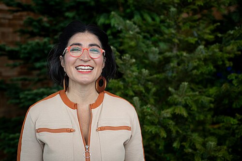 Negin Farsad, comedian, actress, writer, and filmmaker, at TED 2025 in Vancouver, Canada