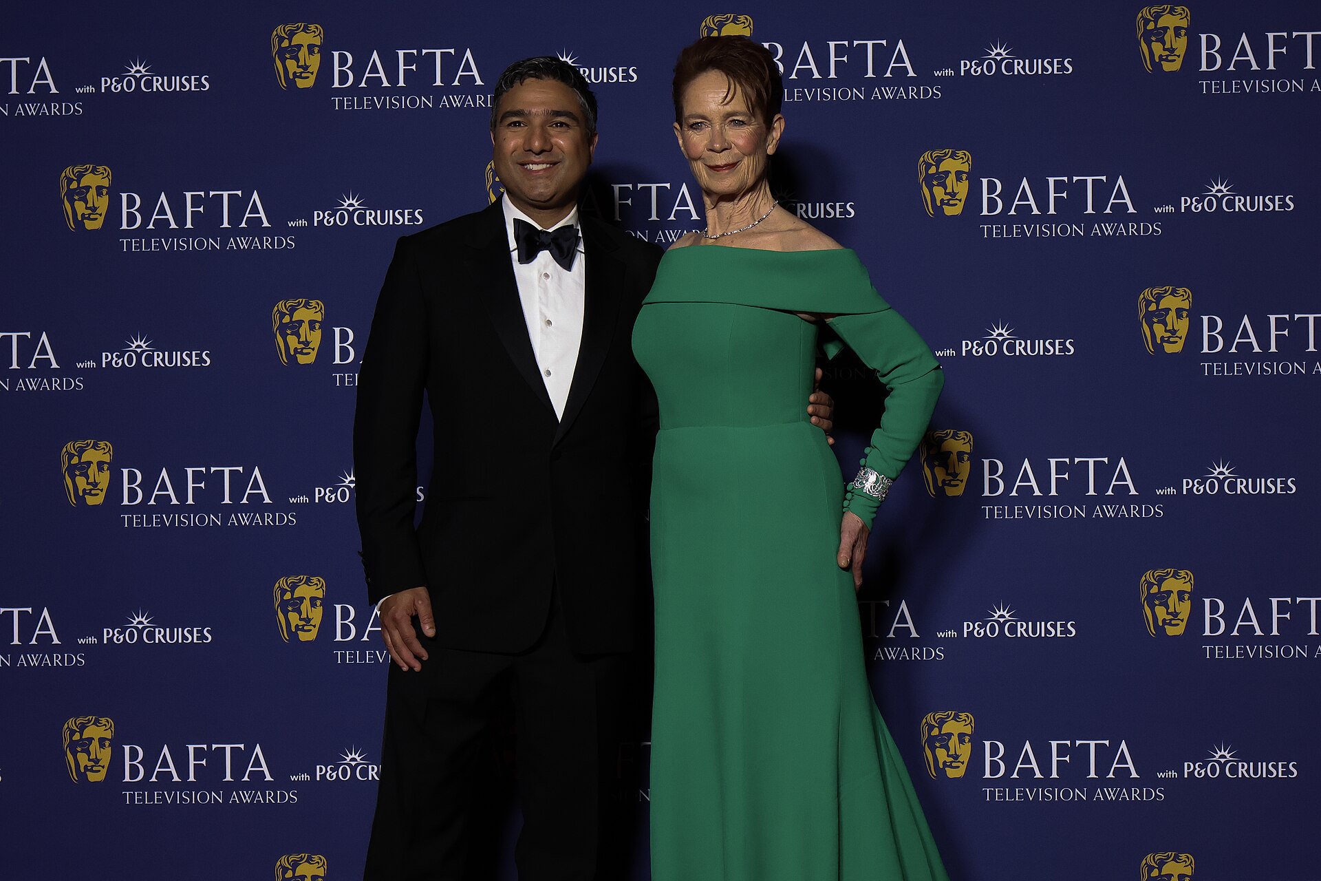 Nick Mohammed & Celia Imrie who presented a BAFTA TV Award, May 26