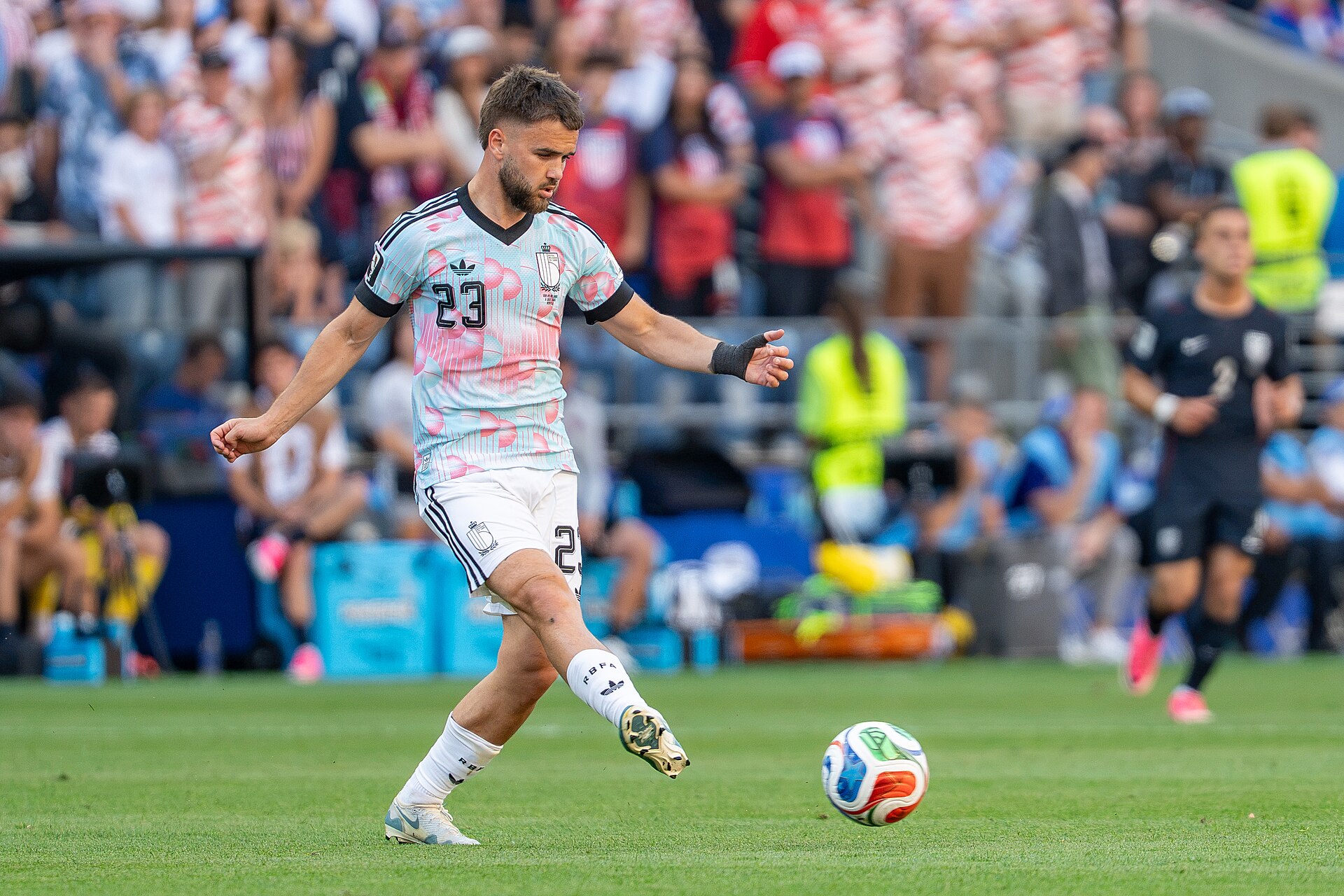 Nicolas Raskin during Belgium v United States at the 2026 FIFA World Cup