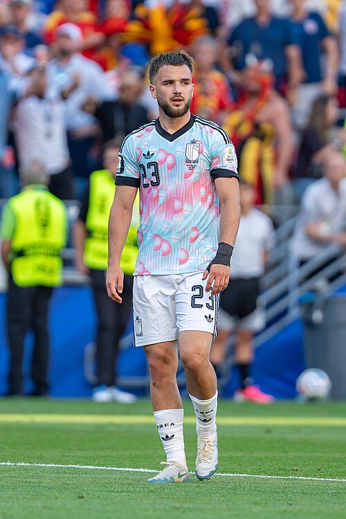 Nicolas Raskin during Belgium v United States at the 2026 FIFA World Cup