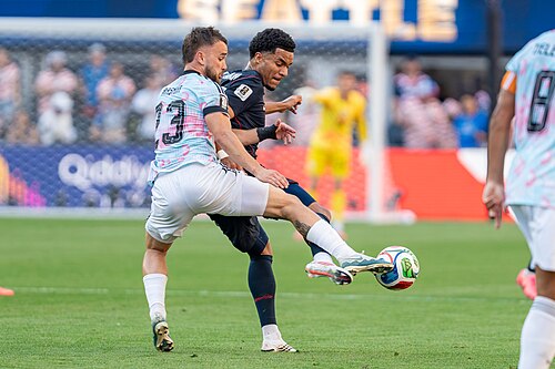 Nicolas Raskin Malik Tillman during Belgium v United States at the 2026 FIFA World Cup
