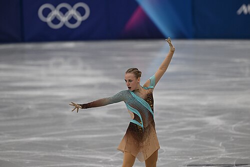 MILAN, ITALY - 19 FEBRUARY 2026: Niina PETROKINA of Estonia compete during the Figure Skating Women Single Skating Free Skating at the Olympic Winter Games Milano Cortina 2026 Milano Ice Skating Arena on February 19, 2026 in Milan, Italy