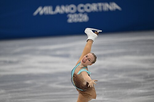 MILAN, ITALY - 19 FEBRUARY 2026: Niina PETROKINA of Estonia compete during the Figure Skating Women Single Skating Free Skating at the Olympic Winter Games Milano Cortina 2026 Milano Ice Skating Arena on February 19, 2026 in Milan, Italy