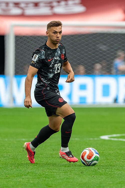 Niko Sigur during Canada v Qatar on 18 June 2026 at the 2026 FIFA World Cup
