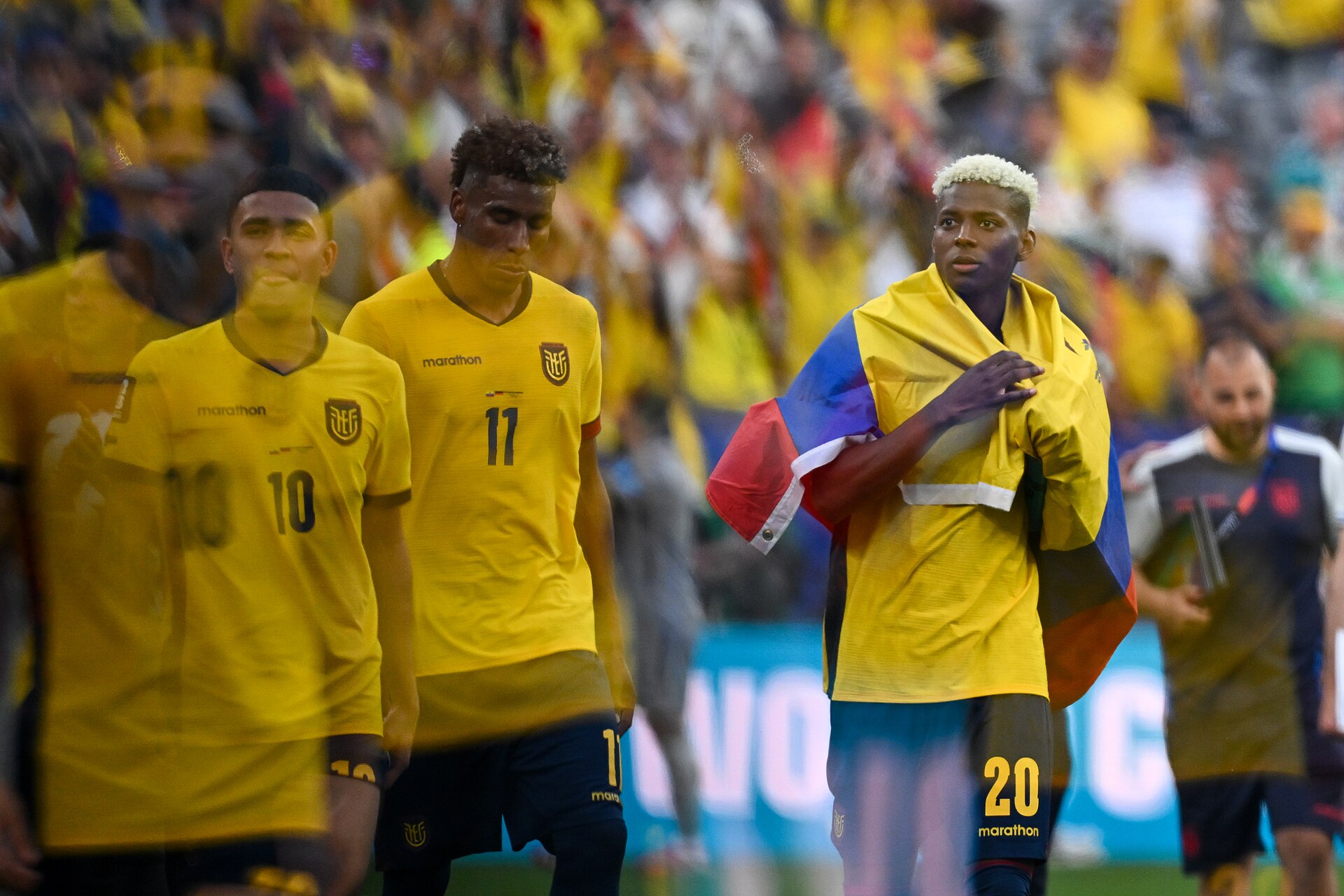 EAST RUTHERFORD, UNITED STATES - June 25: Nilson Angulo #20 of Ecuador after winning the FIFA World Cup 2026 Group E match between Ecuador  and  Germany on June 25, 2026 MetLife Stadium, East Rutherford, New Jersey