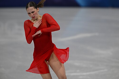 MILAN, ITALY - 19 FEBRUARY 2026: Nina PINZARRONE of Belgium compete during the Figure Skating Women Single Skating Free Skating at the Olympic Winter Games Milano Cortina 2026 Milano Ice Skating Arena on February 19, 2026 in Milan, Italy