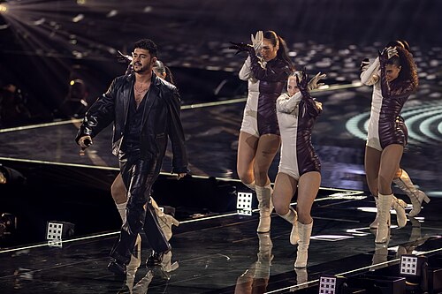 Noam Bettan performing Michelle, representing Israel in the 1st Semi Final of the 2026 Eurovision Song Contest in Vienna