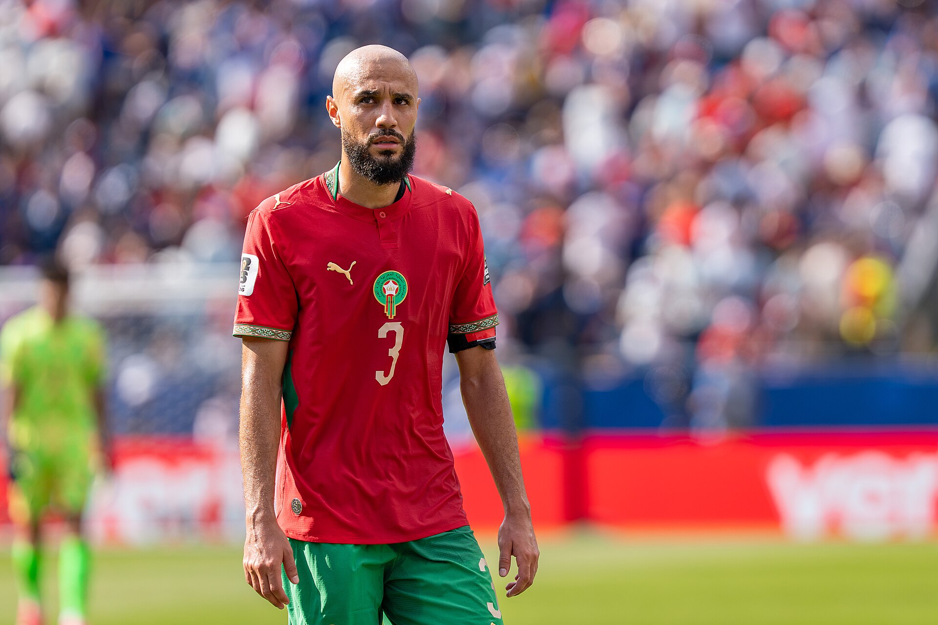 Noussair Mazraoui during France v Morocco at the 2026 FIFA World Cup
