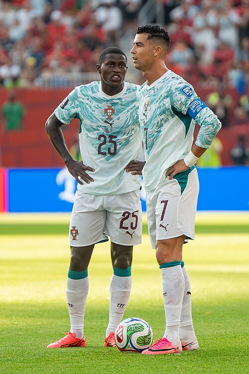 Nuno Mendes Cristiano Ronaldo during Croatia v Portugal on 2 July 2026 at the 2026 FIFA World Cup