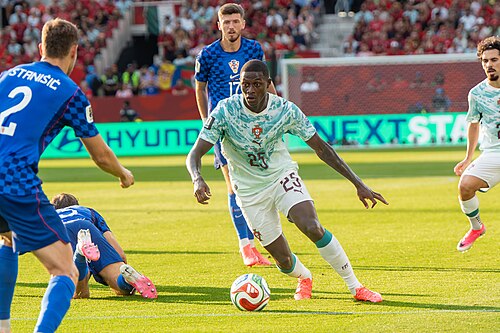 Nuno Mendes during Croatia v Portugal on 2 July 2026 at the 2026 FIFA World Cup