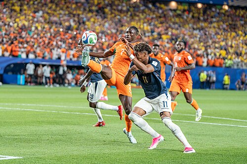 Odilon Kossounou Kevin Rodriguez during Côte d'Ivoire v Ecuador on 14 June 2026 at the 2026 FIFA World Cup