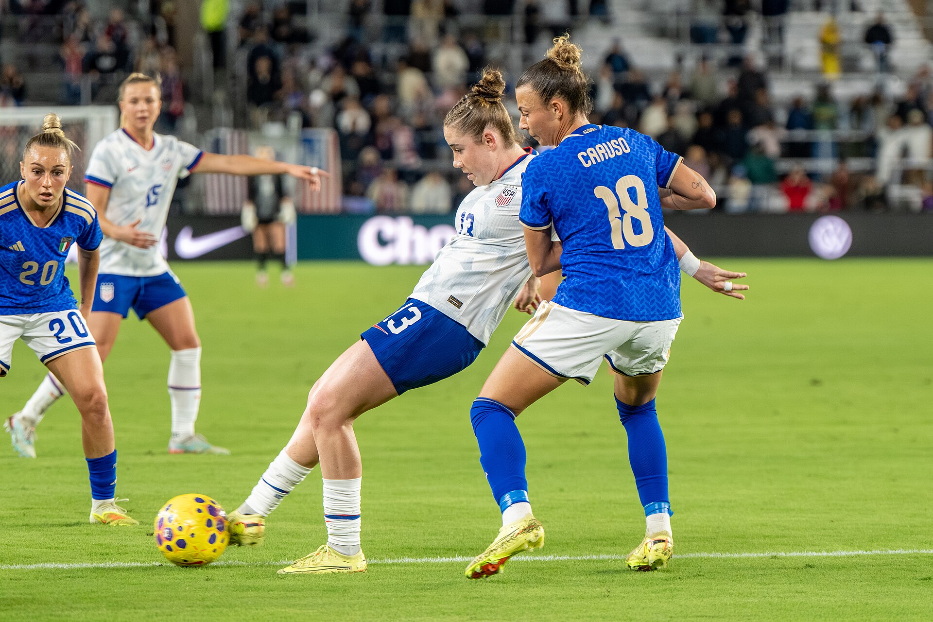 Olivia Moultrie Arianna Caruso during United States Women's Soccer Team vs Italy Women's National Football Team on November 28 2025