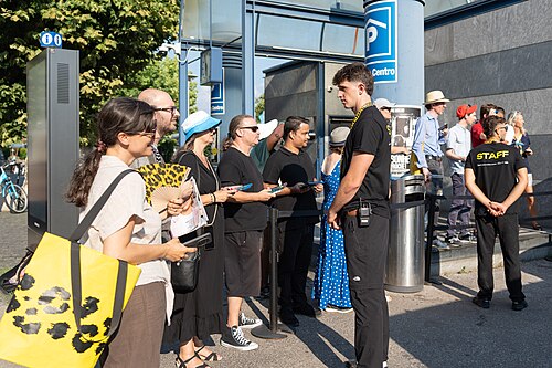 Olivia Wilde fans waiting at the press village the 79th Locarno Film Festival 2026
