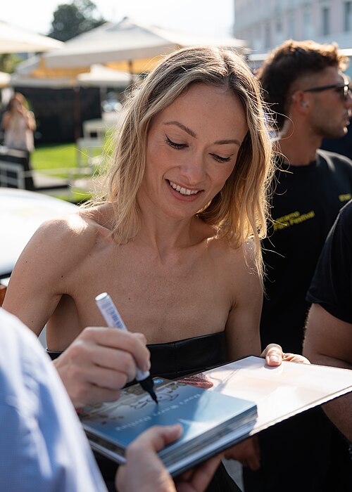 Olivia Wilde signing autographs at the 79th Locarno Film Festival 2026