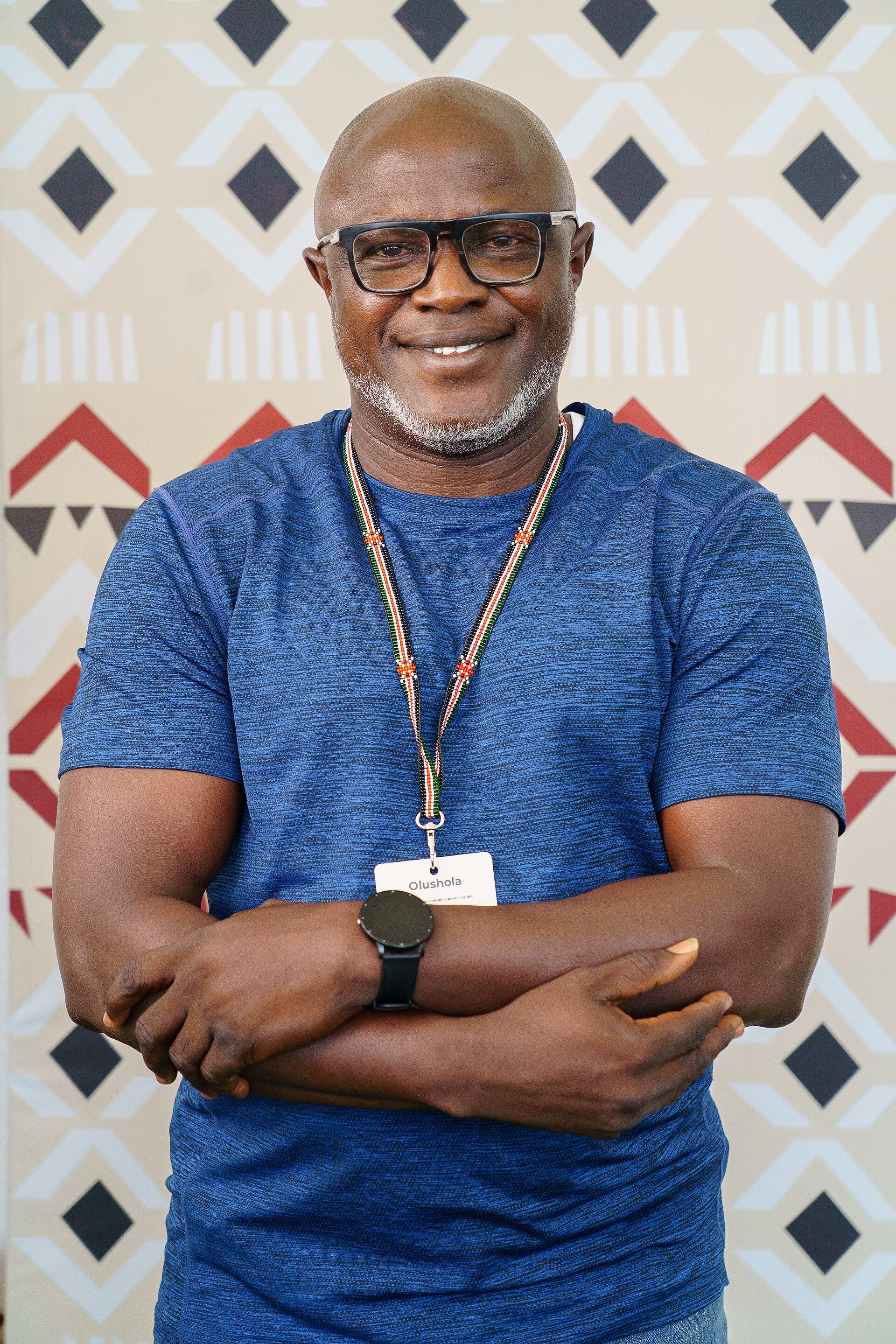 Olushola Olaniyan portrait at Wikimania 2025 WikiPortraits Studio