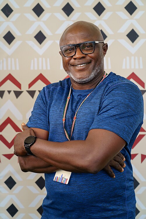 Olushola Olaniyan portrait at Wikimania 2025 WikiPortraits Studio