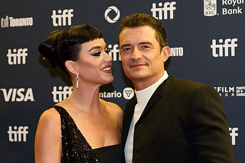 Orlando Bloom (right) and Katy Perry (left) at the 2024 Toronto International Film Festival (TIFF) in Toronto, Canada for the movie The Cut.