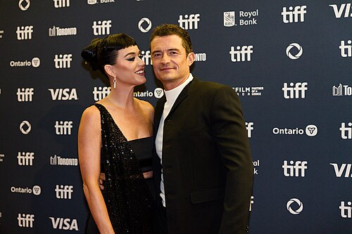 Orlando Bloom (right) and Katy Perry (left) at the 2024 Toronto International Film Festival (TIFF) in Toronto, Canada for the movie The Cut.