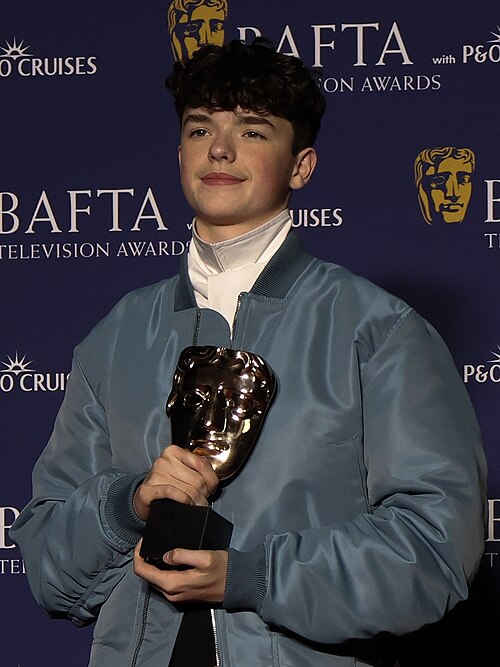 Owen Cooper winning Supporting Actor at BAFTA TV Awards May 26