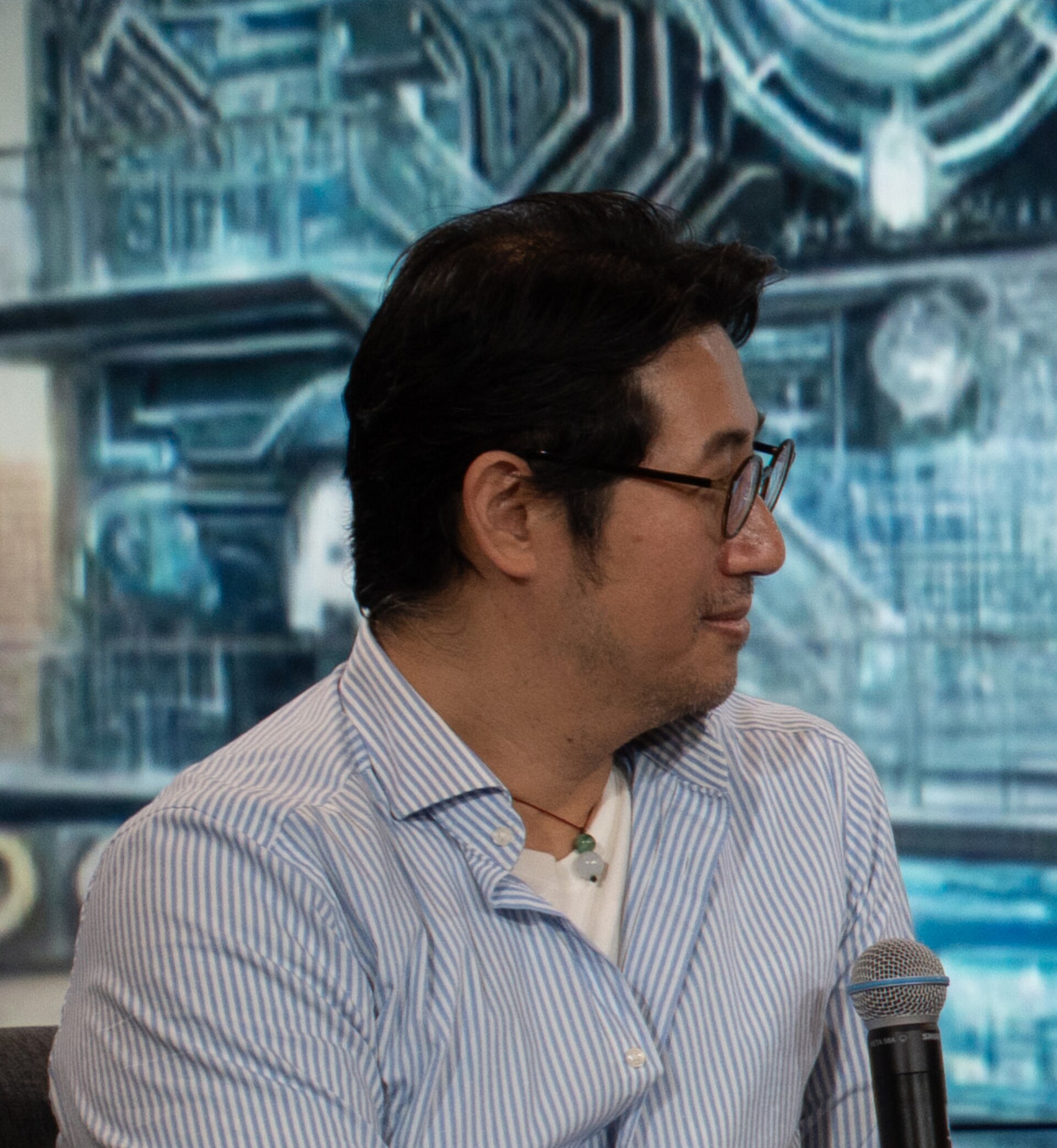 Paul Cheung, Strategic Advisor, Hacks/Hackers, at AI x Journalism House at SXSW 2025 in Austin, Texas on a panel called Real Talk About A.I.'s Newsroom Revolution.