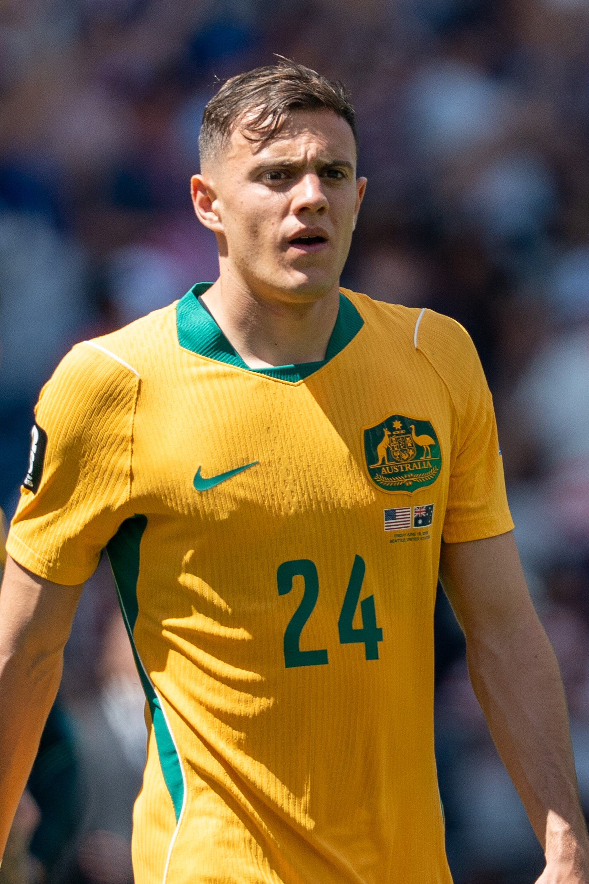 Paul Okon-Engstler during United States v Australia on 19 June 2026 at the 2026 FIFA World Cup