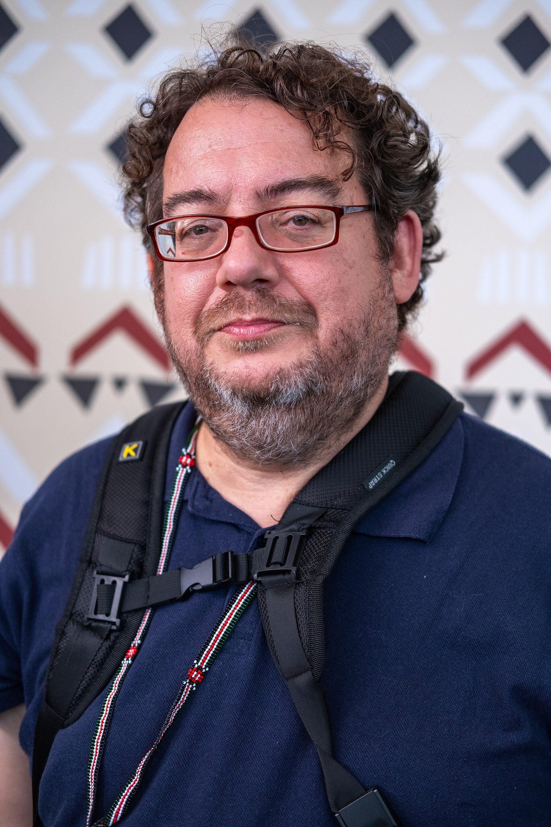 Pedro J Pacheco portrait at Wikimania 2025 WikiPortraits Studio
