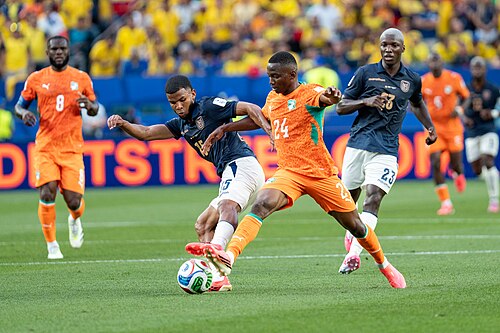 Pedro Vite Bazoumana Toure during Côte d'Ivoire v Ecuador on 14 June 2026 at the 2026 FIFA World Cup