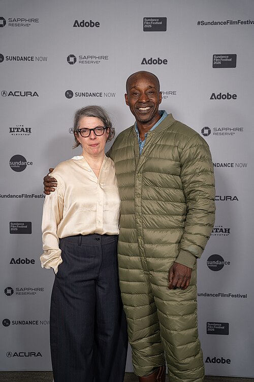 Petra Volpe and Rob Morgan at Sundance Film Festival 2026 for Frank and Louis.