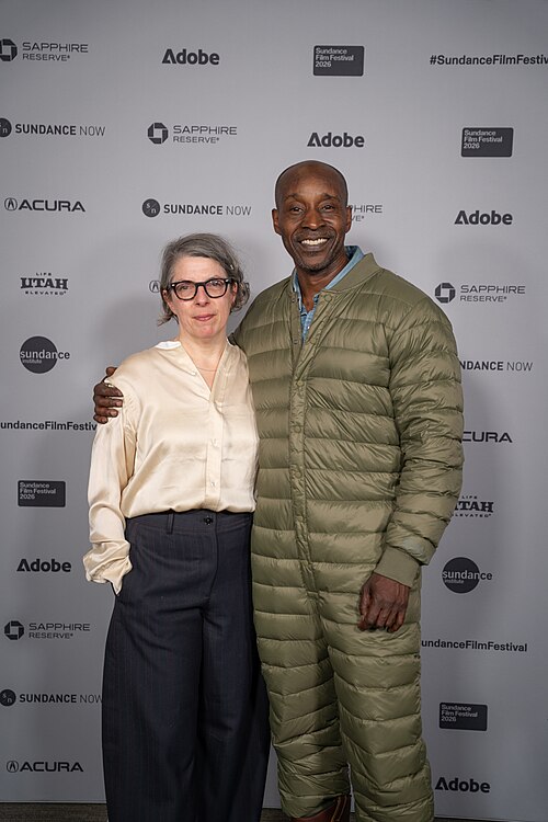 Petra Volpe and Rob Morgan at Sundance Film Festival 2026 for Frank and Louis.