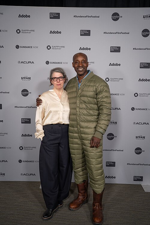 Petra Volpe and Rob Morgan at Sundance Film Festival 2026 for Frank and Louis.