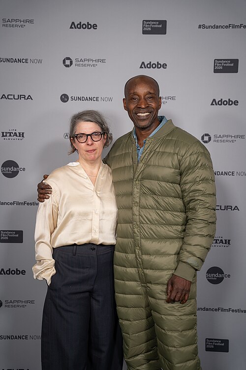 Petra Volpe and Rob Morgan at Sundance Film Festival 2026 for Frank and Louis.
