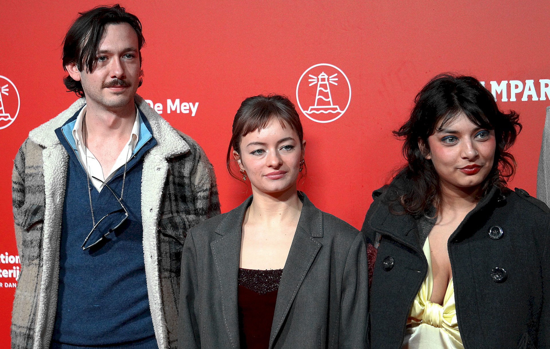 Spencer Bogaert, Xenia Borremans en Maya Chowdhury bij de voorstelling van 'Play Me', Filmfestival Oostende