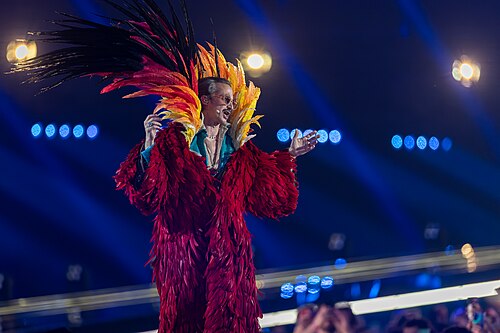 Presenter Michael Ostrowski in the 2nd Semi Final of the 2026 Eurovision Song Contest in Vienna