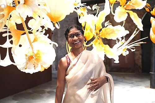 Ranjani Shettar, artist, at the Indian Pavilion during opening day of the Venice Biennale 2026