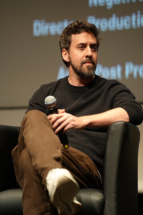 Reed Van Dyk, American filmmaker, speaking at the premiere of his feature film Atonement at the 2026 Cannes Film Festival.
