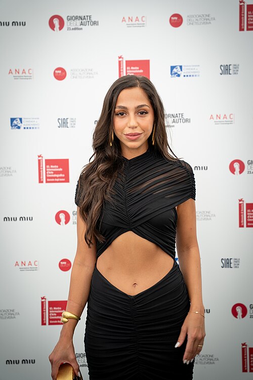 Reem Amer at the premiere for Al Baraneya at Venice Film Festival 2026.
