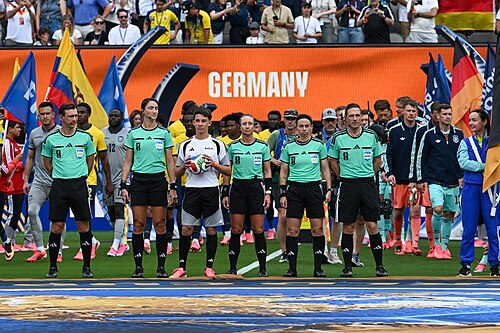 EAST RUTHERFORD, UNITED STATES - June 25: The squad of the referees ahead of the FIFA World Cup 2026 Group E match between Ecuador  and  Germany on June 25, 2026 MetLife Stadium, East Rutherford, New Jersey