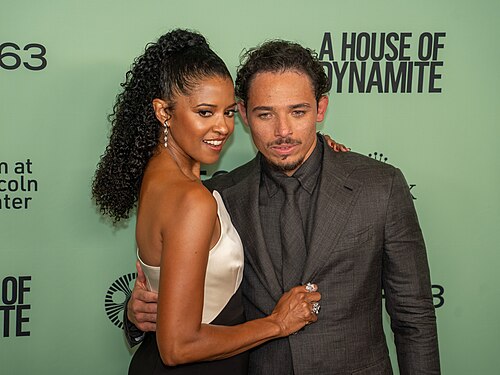 Renée Elise and Goldsberry Anthony Ramos at the 63rd annual New York Film Festival at Lincoln Center in 2025 for the film A House of Dynamite