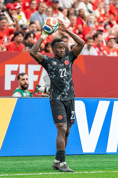 Richie Laryea during Canada v Qatar on 18 June 2026 at the 2026 FIFA World Cup