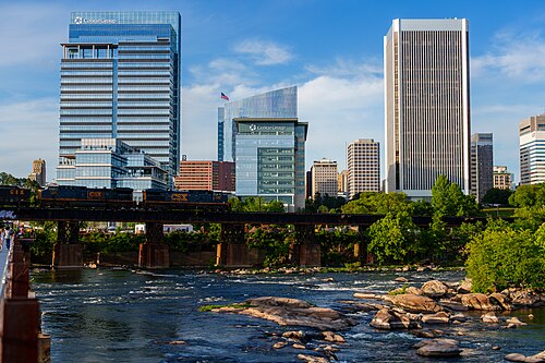 View of Richmond from the Potterfield Bridge during Dominion Riverrock on May, 15, 2026
