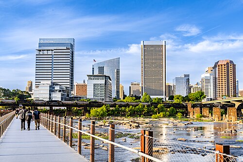 View of Richmond from the Potterfield Bridge during Dominion Riverrock on May, 15, 2026
