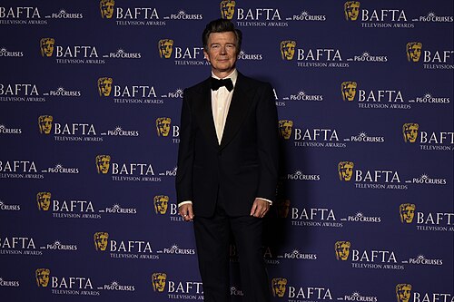 Rick Astley who presented a BAFTA TV Award, May 26