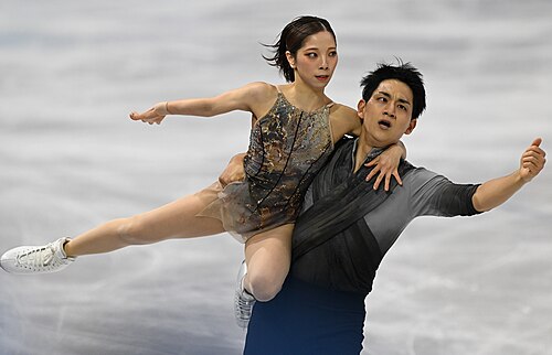 MILAN, ITALY - 16 FEBRUARY 2026: Riku MIURA and Ryuichi KIHARA of Japan compete during the Figure Skating Pair Skating Free Skating at the Olympic Winter Games Milano Cortina 2026 Milano Ice Skating Arena on February 16, 2026 in Milan, Italy