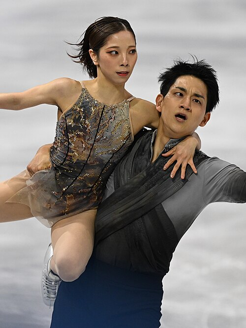 MILAN, ITALY - 16 FEBRUARY 2026: Riku MIURA and Ryuichi KIHARA of Japan compete during the Figure Skating Pair Skating Free Skating at the Olympic Winter Games Milano Cortina 2026 Milano Ice Skating Arena on February 16, 2026 in Milan, Italy