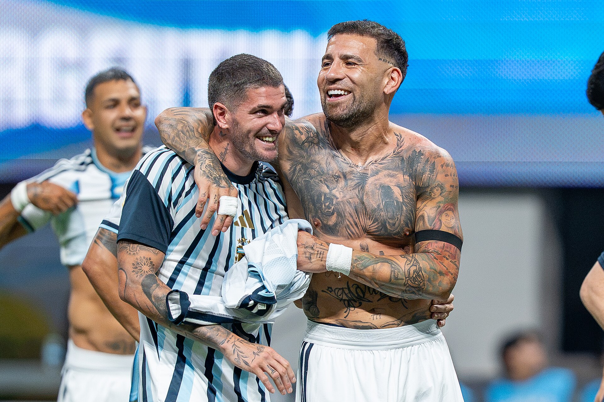 Rodrigo De Paul Nicolas Otamendi during Argentina v Egypt at the 2026 FIFA World Cup